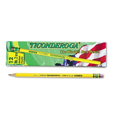 Ticonderoga Woodcase Pencil, F #2.5, Yellow, Dozen DIX13885