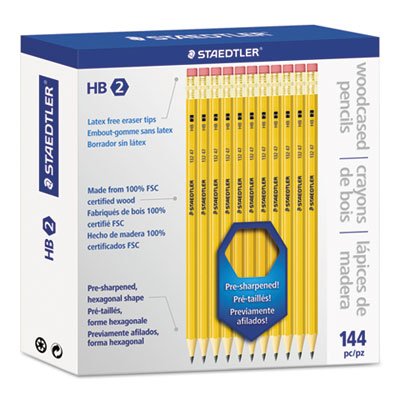 Woodcase Pencil, Graphite Lead, Yellow Barrel, 144/Pack STD13247C144A6