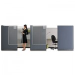 Quartet Workstation Privacy Screen, 36w x 48d, Translucent Clear/Silver QRTWPS1000