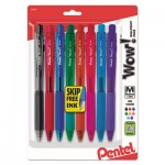 Pentel WOW! Retractable Ballpoint Pen, Medium 1 mm, Assorted Ink/Barrel, 8/Pack PENBK440BP8M