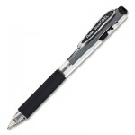 Pentel WOW! Retractable Gel Pen, Medium 0.7 mm, Black Ink, Clear/Black Barrel, Dozen PENK437A