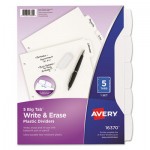 Avery Write and Erase Big Tab Durable Plastic Dividers, 3-Hole Punched, 5-Tab, 11 x 8.5, White AVE16370
