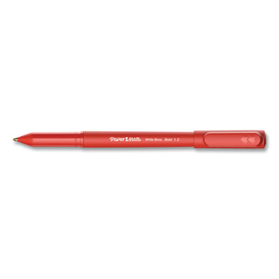 Paper Mate Write Bros. Ballpoint Pen, Bold 1.2 mm, Red Ink/Barrel, Dozen PAP2124521