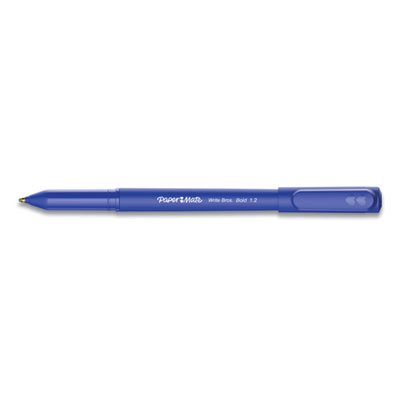 Paper Mate Write Bros. Ballpoint Pen, Bold 1.2 mm, Blue Ink/Barrel, Dozen PAP2124513