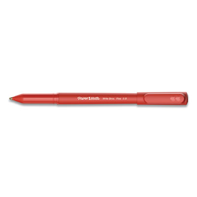 Paper Mate Write Bros. Ballpoint Pen, Fine 0.8 mm, Red Ink/Barrel, Dozen PAP2124517