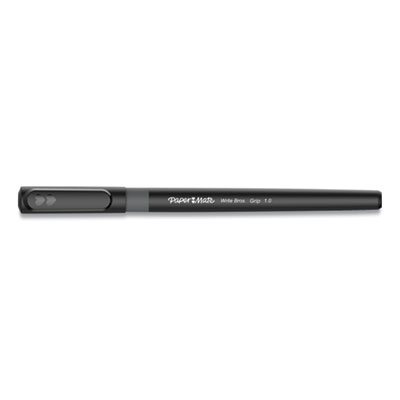 Paper Mate Write Bros. Grip Ballpoint Pen, Medium, 1 mm, Black Ink/Barrel, Dozen PAP2124509