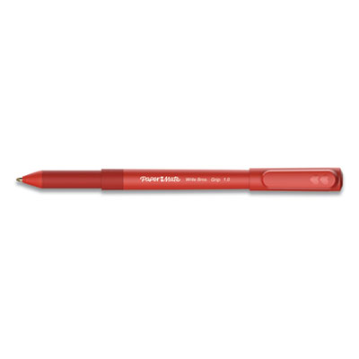 Paper Mate Write Bros. Grip Ballpoint Pen, Medium, 1 mm, Red Ink/Barrel, Dozen PAP2124505
