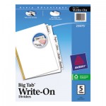 Avery Write & Erase Big Tab Paper Dividers, 5-Tab, Letter AVE23075