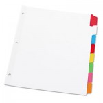 UNV20819 Write-On/Erasable Indexes, Eight Multicolor Tabs, Letter, White UNV20819