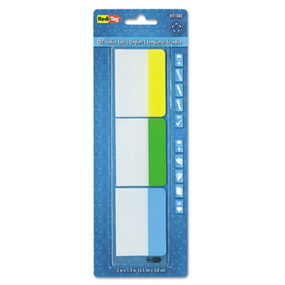 Redi-Tag Write-On Index Tabs, 1/5-Cut Tabs, Assorted Colors, 2" Wide, 30/Pack RTG31080