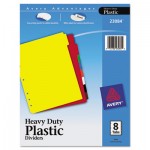 Avery Write-On Tab Plastic Dividers w/White Labels, 8-Tab, Letter AVE23084