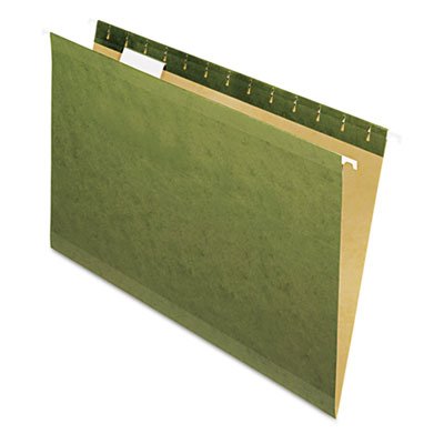 Pendaflex X-Ray Hanging File Folders, No Tabs, Legal, Standard Green, 25/Box PFX4153