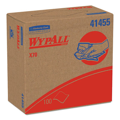 WypAll X70 Cloths, POP-UP Box, 9 1/10 x 16 4/5, White, 100/Box, 10 Boxes/Carton KCC41455