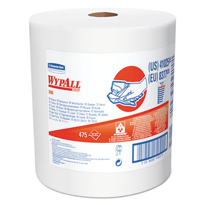 WypAll X80 Cloths with HYDROKNIT, Jumbo Roll, 12 1/2w x 13.4 White, 475 Roll KCC41025