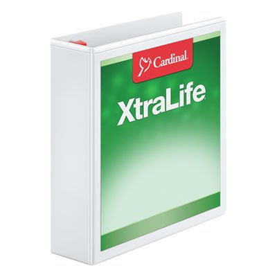 Cardinal XtraLife ClearVue Non-Stick Locking Slant-D Binder, 2" Cap, 11 x 8 1/2, White CRD26320