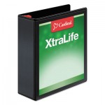 Cardinal XtraLife ClearVue Non-Stick Locking Slant-D Binder, 3" Cap, 11 x 8 1/2, Black CRD26331