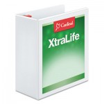 Cardinal XtraLife ClearVue Non-Stick Locking Slant-D Binder, 4" Cap, 11 x 8 1/2, White CRD26340