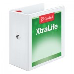 Cardinal XtraLife ClearVue Non-Stick Locking Slant-D Binder, 5" Cap, 11 x 8 1/2, White CRD26350