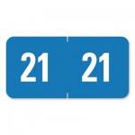 Smead Year 2021 End Tab Folder Labels, 1 x 0.5, Light Blue/White, 250 Labels/Pack SMD67921