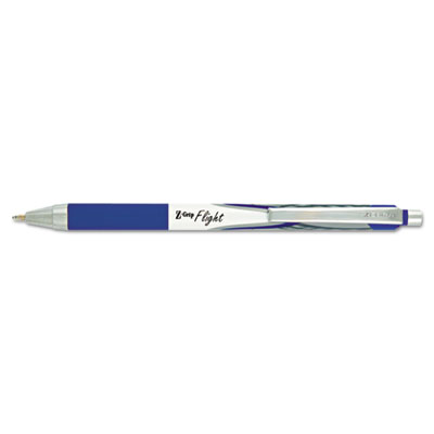 Zebra Z-Grip Flight Retractable Ballpoint Pen, 1.2mm, Blue Ink, White Barrel, Dozen ZEB21920