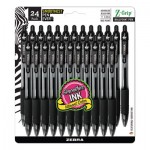 Zebra Z-Grip Retractable Ballpoint Pen, Medium 1 mm, Black Ink, Clear Barrel, 24/Pack ZEB12221