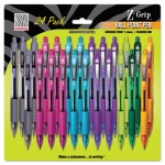 Zebra Z-Grip Retractable Ballpoint Pen, Assorted Ink, Medium Point, 24/Pack ZEB12271