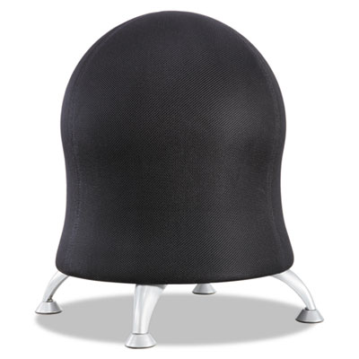 Safco Zenergy Ball Chair, Black Seat/Black Back, Silver Base SAF4750BL