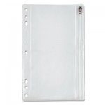 Oxford Zippered Ring Binder Pocket, 9 1/2 x 6, Clear OXF68599